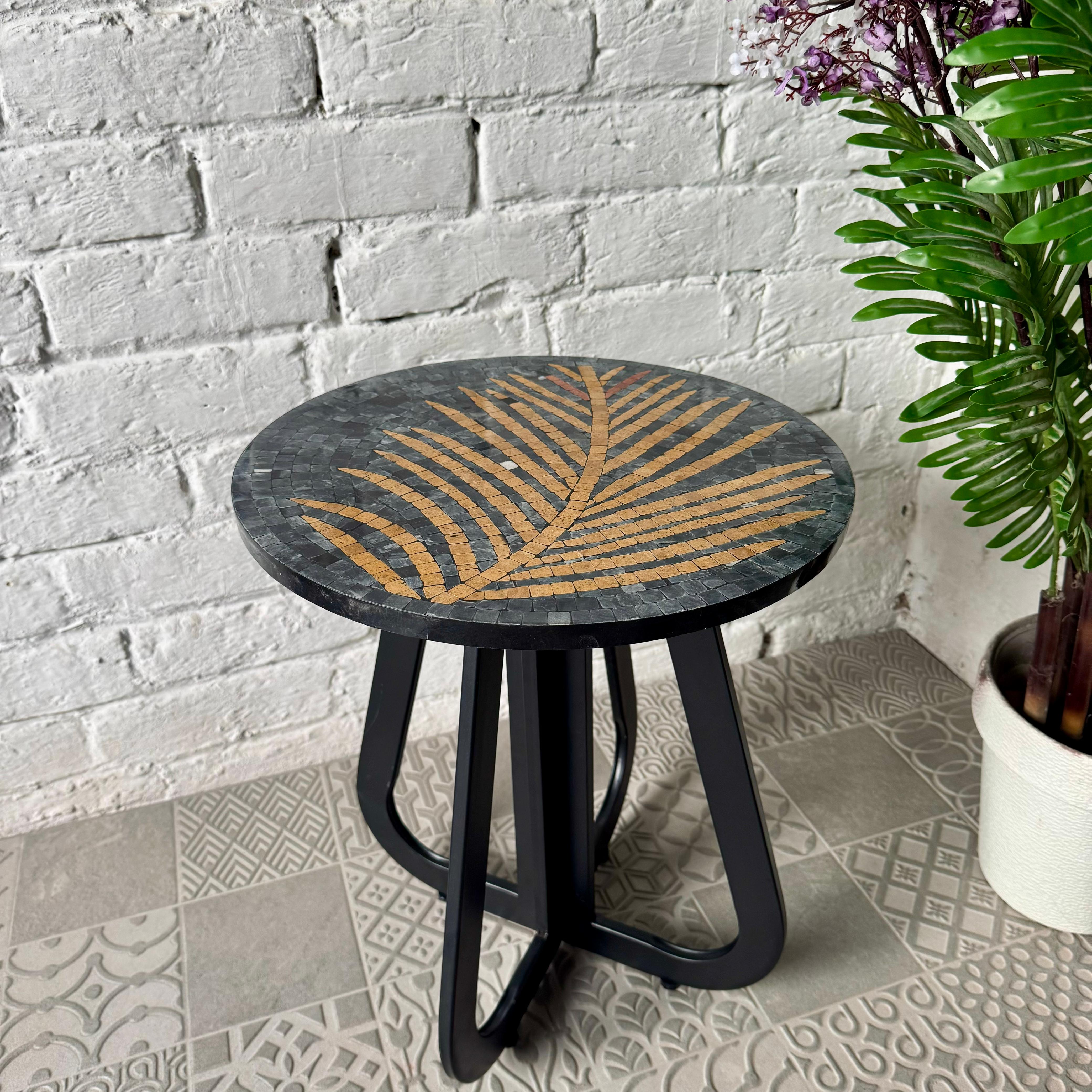 Black Tea Leaf Stone Coffee Table